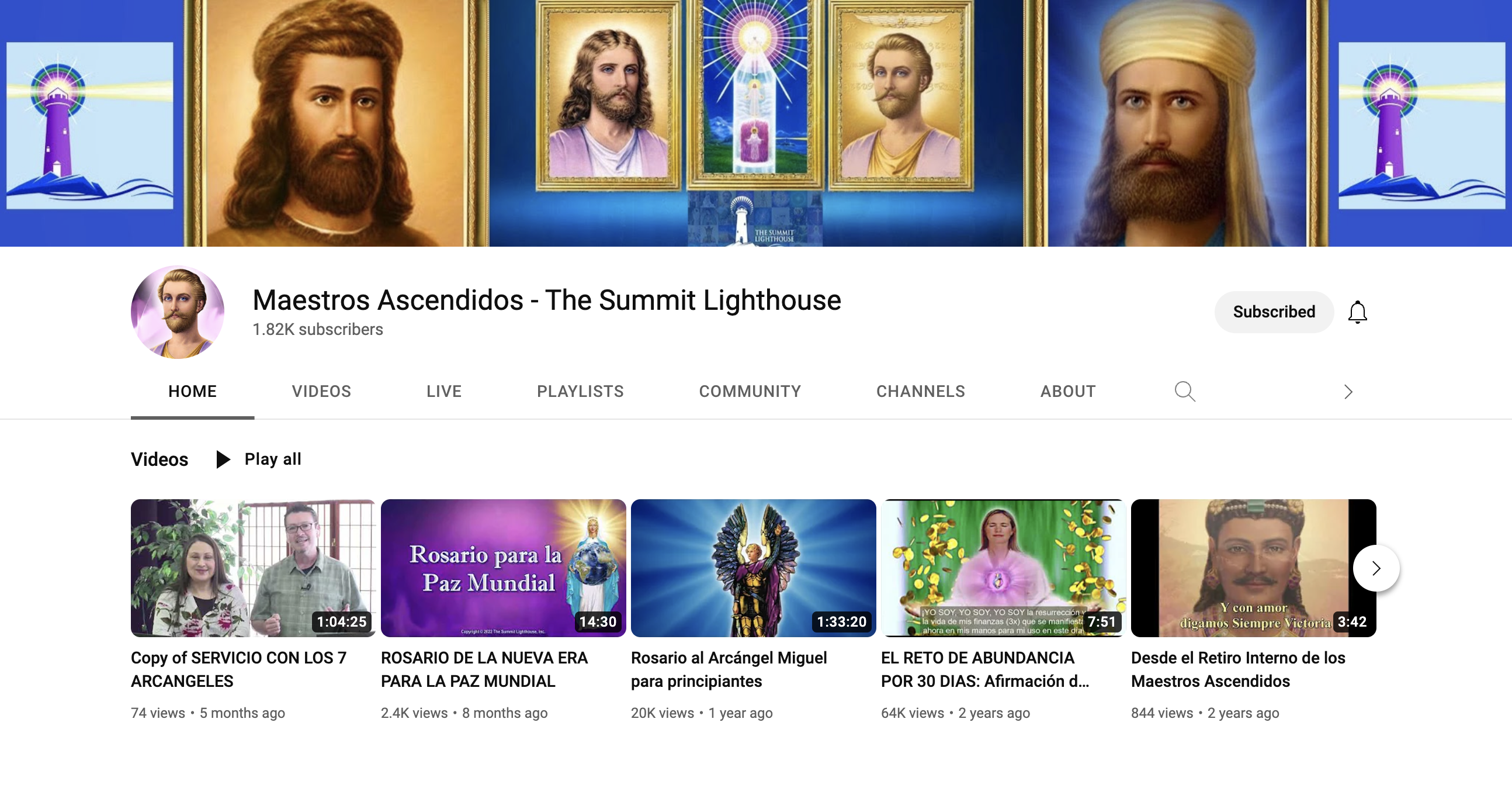The Summit Lighthouse Youtube - Maestros Ascendidos