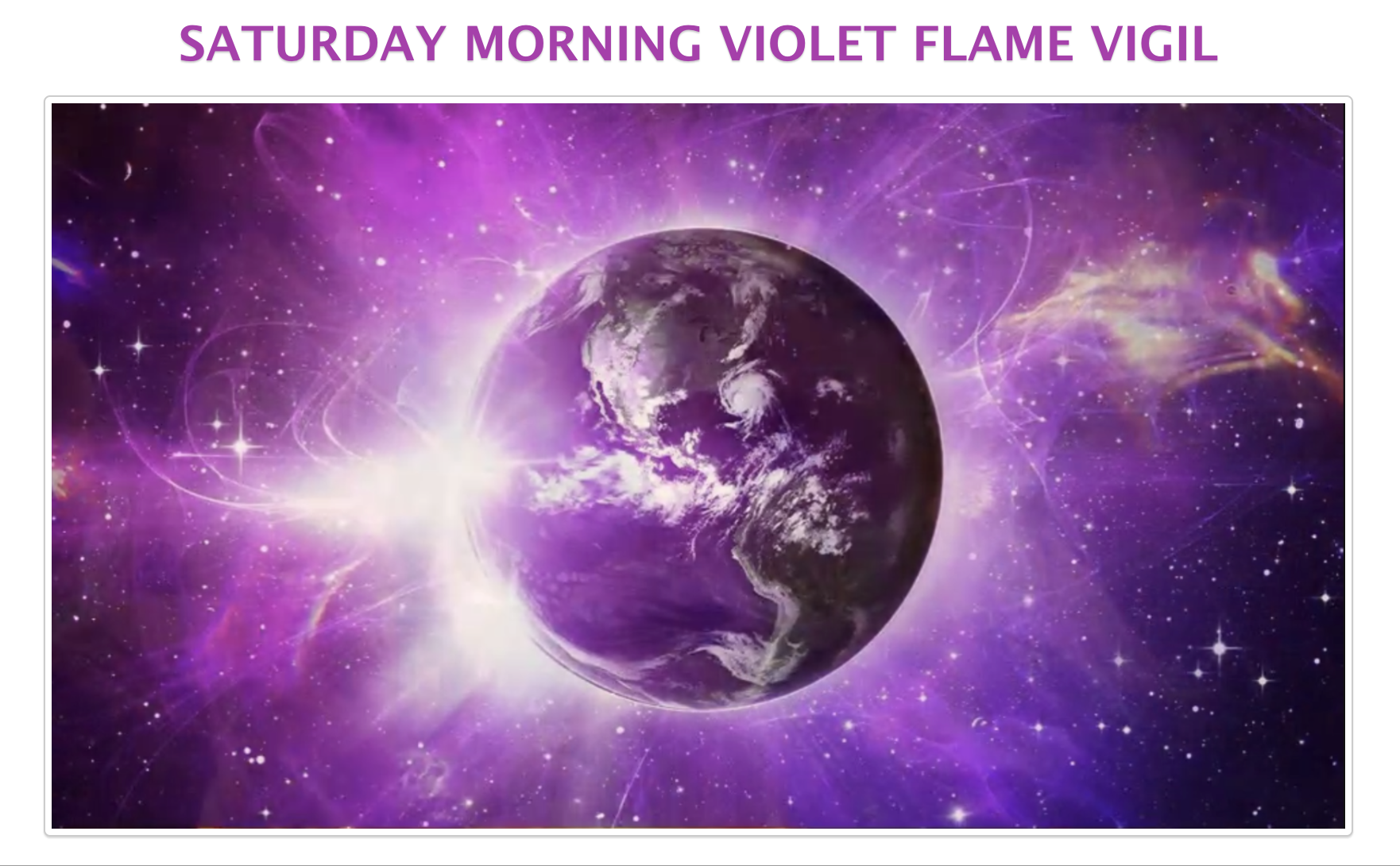 Violet Flame Saturday Service from Bozeman, Montana